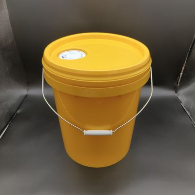 18L Industrial Lubricant Bucket With Nozzle Yellow Stackable 20lt Plastic Bucket
