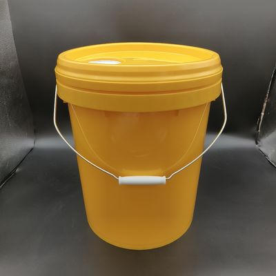 18L Industrial Lubricant Bucket With Nozzle Yellow Stackable 20lt Plastic Bucket