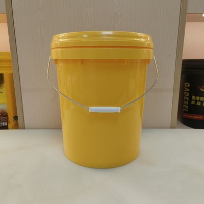 18L 4.8 Gallon 5 Gallon Plastic Paint Yellow Bucket High Temperature Resistant