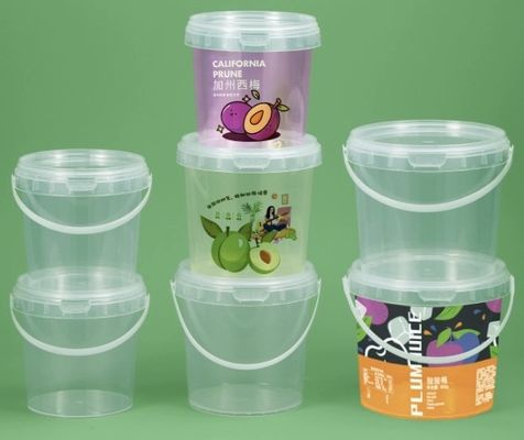 Stackable Plastic PP Food Storage Buckets With Lids And Handle