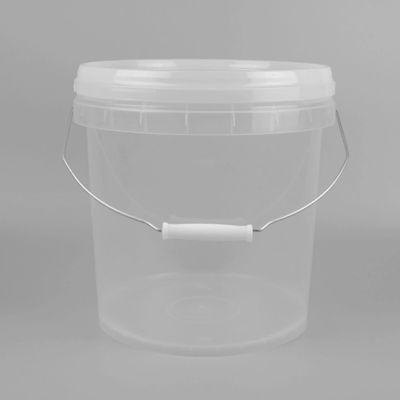 Snap On Lid Transparent Plastic Bucket 5 Gallon With Metal Handle