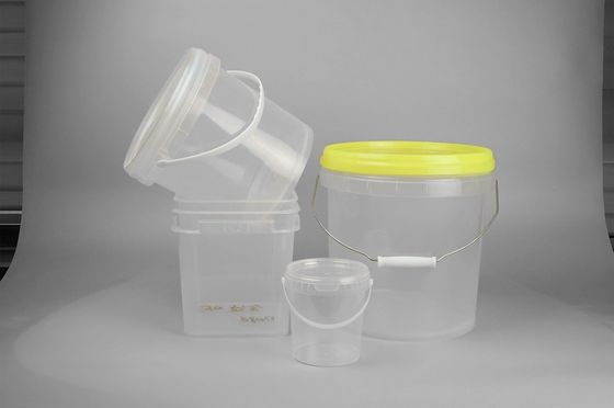 Snap On Lid Transparent Plastic Bucket 5 Gallon With Metal Handle