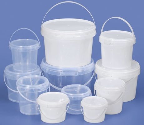 5l Clear Plastic Bucket Pails With Lid Thermal Transfer Decoration